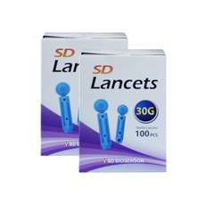에스디 SD 란셋 채혈침 약국 일회용 손따는침 여드름바늘 사혈침 니들 100개입 200개입, 2개