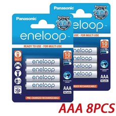 Panasonic Eneloop 기존 AA AAA 충전식 배터리 1.2v 1900mAh 800mAh 사전 충전된 nimh 손전등 카메라 장난감에 적합, 8개