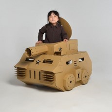 어린이 놀이 건설 창의 장난감 DIY 조립 그림 채색 미니 골판지 집, 탱크