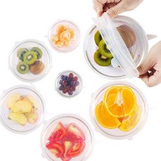 다용도 친환경 실리콘 만능 뚜껑 덮개 음식 밀폐 커버 용기, 2P
