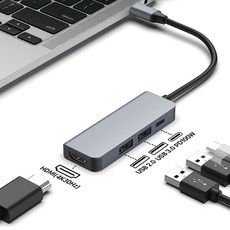 4in1 USB-C타입 100W 멀티 허브 노트북 맥북 포트 확장 HDMI 4K, 1개, 단품