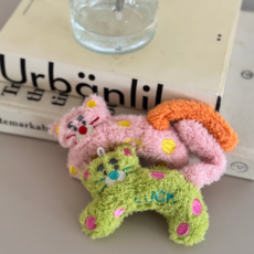 bunny tail project 1+1 모루인형 뽀글이 가방 키링 악세사리 2개
