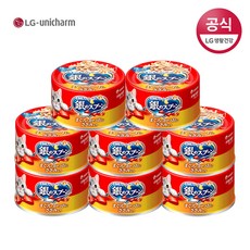 유니참 긴노스푼 고양이 캔 간식 (참치&가다랑어&닭가슴) x 8개, 1set