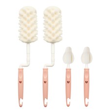 리에또 앵두 회전형 젖병솔 2P 젖꼭지솔 2P 세트, 피치핑크, 1개