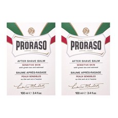 Proraso After Shave Balm Sensitive Skin 프로라조 센시티브 스킨 에프터 쉐이브 밤 3.4oz(100ml) 2팩, 1개