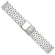 Breitling Navitimer Style 솔리드 링크 메탈 시계 밴드 - 실버 - 24mm Brei