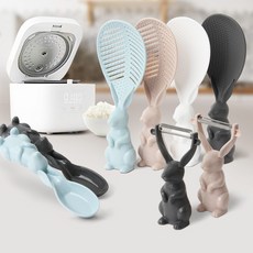 [5개] 다용도 기구 키친툴 주방용품 조리도구세트 래빗, 래빗주걱채반형 스카이블루, 5개