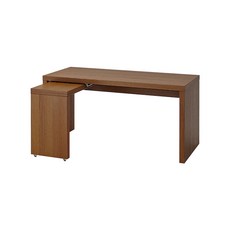 [이케아] 603.611.50 MALM 말름 패널인출식책상 브라운스테인 물푸레무늬목151x65 cm, 단품