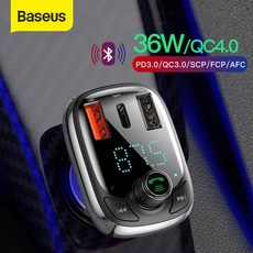 FM 송신기 블루투스 핸즈프리 모듈레이터 PD 30 고속 USB 차량 충전기iPhone용 충전기, 01 QC4.0 Car Charger