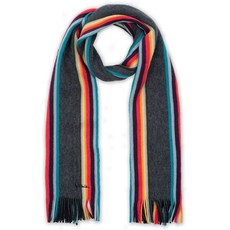 [해외]폴스미스머플러목도리 PAUL SMITH Multi Stripe Twisted Artist Wool Scarf Muffler Made in Germany GREY