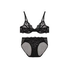 윙크핑크 섹시 레이스 와이어 홀겹 여성 브라팬티 세트 N5016