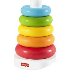 Fisher-Price Rock-a-Stack 6개월 이상의 아기를 위한 식물성 재료로 만든 클래식 링 쌓기 장난감 Fisher-Price Rock-a-Stack Classic Ring Stacking Toy Made from Plant-Based Material, Classic Ring Stacking Toy Mad, 1개 - 피셔프라이스링쌓기