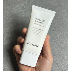 [비건]+melixir 멜릭서 비건 에어핏 선스크린 50ml 1개 Sunscreen 투명 톤업2종 중 택 1 SPF 50+ 비건 자외선차단제 백탁 NO 눈시림 NO 멜릭서선크림, 01 에어(무색)