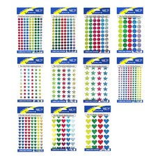 홀로그램 스티커 색상혼합 사이즈선택 별 하트 반짝이, 10-301-5 원형_16mm