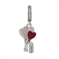 PANDORA 798076CZ 하트 풍선 실버 펜던트 겸 댕글참