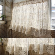 찬장 광목 레이스 바란스커튼 미니 자수 햇빛차단 코바늘 가림천 인테리어 프랑스