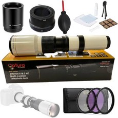 니콘 Z 마운트 카메라 Z50 Z5 Z6 Z6용 OPTURA HD WHITE 500mm1000mm f8 수동 망원 렌즈II Z7 Z7II, 니콘 Z 마운트 카메라 Z50 Z5 Z6 Z6용 OPT