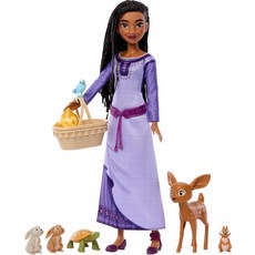 Mattel 디즈니 위시 장난감 및 액세서리 로사의 숲속 동물 세트 아샤 패션 인형 피규어를 포함한 6가지 서프라이즈 영화에서 영감을 얻었습니다 169257, Mattel 디즈니 위시 장난감 및 액세서리, 로사의