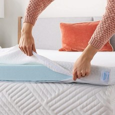 [해외직구] Linenspa 10.2cm(4인치) 매트리스 토퍼 커버 캘리포니아 킹 - 커버만 포함 - 세탁기 세탁 가능 - 통기성 - 미끄럼 방지 - 지퍼가 달린 매트리스 토퍼, California King_4 Inch, 1개