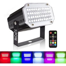 할로윈 스트로브 조명 원격 JLPOW 사운드 활성화 미니 매우 밝은 48 RGB LED 리모컨 플래시 스테이지 DJ 파티 쇼 클럽 디스코 할로윈에 가장 적합합니다, 할로윈 스트로브 조명 원격 JLPOW 사운드 활성화 미