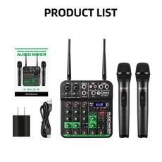 오디오믹서 음향믹서 음향기기 Debra UHF 4 채널 오디오 2 무선 마이크 사운드 USB 지연 반복 믹싱 PC 녹음, 1) MC-20H, 없음, 없음