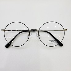 동그리안경 TOPS 2218 53 블랙실버 메탈 동글이 안경테