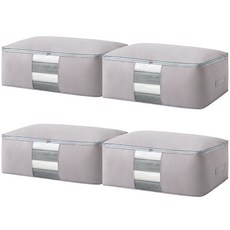 뷔이위이 패브릭 다용도 수납 이불정리함 대형 4p, 4개, 그레이