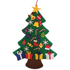 DIY 펠트 크리스마스 트리 나무 만들기 KC인증 - 셀프 부직포 트리 전구 장식 어린이 벽트리, 트리C