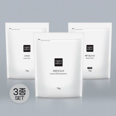 가성비가브랜드다 베이킹소다1kg+과탄산소다1kg+구연산1kg 지퍼백, 1세트