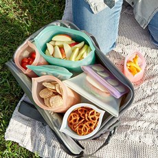 집탑 실리콘백 지퍼백 컵 밀폐 냉동 실리콘 백 신선 보관 Zip Top, 1개, 실리콘 가방 우아한 그레이 118ml