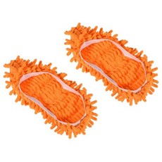 YOKIVE 세탁 가능한 청소화 커버 2개 가정용 다기능 Chenille Duster 걸레 슬리퍼 발 양말 | 사무실 바닥 녹색, Orange