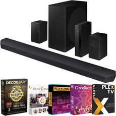 삼성 HW-Q910D Q 시리즈 9.1.2ch. 영화 스트리밍 포함 무선 사운드바 2024 번들 데코 기어 2X 4K HDMI 2.0 케이블구리 도체 및 CPS 독점 26개월