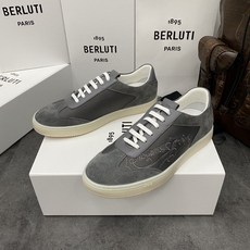 Berluti 남성 가죽 패션 운동화 그레이 S5606-002K58