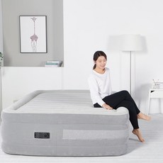 51cm 에어매트 캠핑매트 자충매트 2인용 펌프 내장형 휴대용 캠핑 그레이, 그레이 퀸 (2인용)