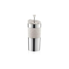BODUM 보담 TRAVEL PRESS SET 트래블 프레스 세트 프렌치 프레스 커피 메이커(텀블러용 리드 첨부) 스테인리스제 350ml 오프 화이트 [정규품] K11067-913, 상세페이지 참조, 1개