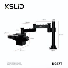 KSLID 현미경 관절 암 브래킷 범용 유연한 접이식 360 ° 조정 가능한 고정 리프팅 금속 단조 기둥 K047T, 02 with focus bracket, 1개