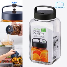 LocknLock 락앤락 매실청통 4.2L 청담는유리병 담근주 밀폐 Glass Canister, 1개