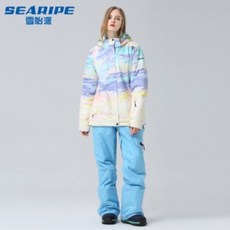 성인 페인팅 스노우보드 스키복 상하의 세트