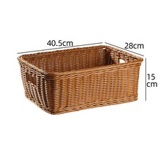 식 모조 등나무 잡지 바구니 코너 직사각형 스 지 사이드 테이블, 4 Tooth Vine 40.5x28x15cm ligh