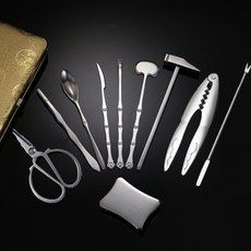 게 가위 게살 포크 손질 도구 세트 대게 킹크랩 꽃게 스텐, 럭셔리 세트, 1개