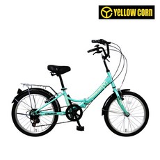 옐로우콘 20형 7단 접이식 오즈 성인자전거, 민트, 140cm