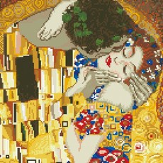 [디클레어] 클림트 키스 캔버스형 보석십자수 40x50 DIY 구슬 비즈, 1개, 40X50 클림트 키스