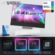 LG 일체형PC(12세대) 24V70Q-GR50K [이벤트 한컴오피스 증정], 24V70Q-GR50K 램16GB + SSD2TB