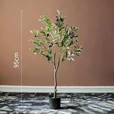 올리브 나무 분재 인테리어 조화 리스 식물, 95cm