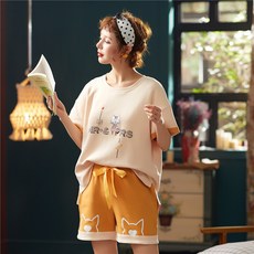 스마트영 순면파자마 여성 여름옷 캐주얼 룩 가을옷 얇은 스위트 큐트 스윗