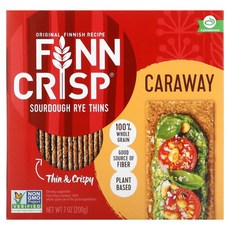 Finn Crisp 캐러웨이 사워도우 호밀 씬 200g(7oz) 2팩, 1개, 200g