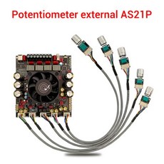 ZK-AS21P 2.1 채널 블루투스 전력 증폭기 보드 고전력 저소음 오디오 전력 증폭기 모듈 TPA3255 * 2 300W + 300W + 600W, 1개