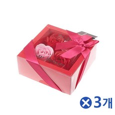 [C.S] 고급스러운 비누꽃 플라워박스 레드x3개 기념일꽃다발 용돈박스 부모님선물 유치원꽃다발 기념일꽃다발 연인선물 여자친구선물 부모님생신선물 군대꽃신 결혼기념일선물 여친선물, 단일상품(STH9651)