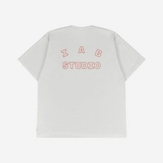아이앱 스튜디오 라인 로고 티셔츠 화이트 오렌지 IAB Studio Line Logo T-Shirt White Orange -