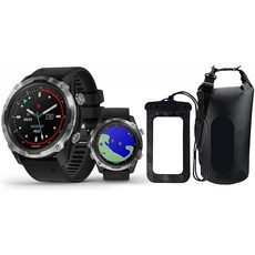 가민 강하 Mk2(Stainless Steel/Black) 다이버 번들 및 플레이베터 드라이백 세트 피트니스 트래커 스포츠 앱 다이브 모드 다, 단일옵션, 단일옵션